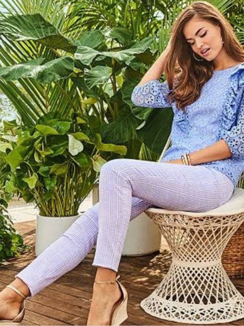 Lilly Pulitzer South Ocean High Rise Skinny  Sz 6 in Light Lilac Verbena